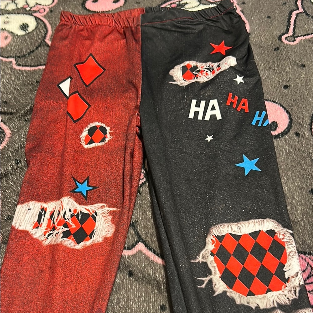 Harlequin Red and Black Women's Pants